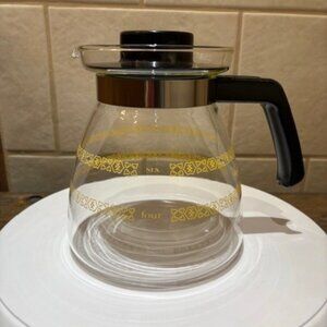 Vintage Melitta Corning Brand 6 Cup Glass Replacement Coffee Pot Carafe with Lid